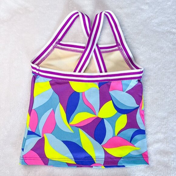 Lands' End Two Piece Tankini Swimsuit | Toddler Girls | 2T | Colorful | Purple - Picture 5 of 11